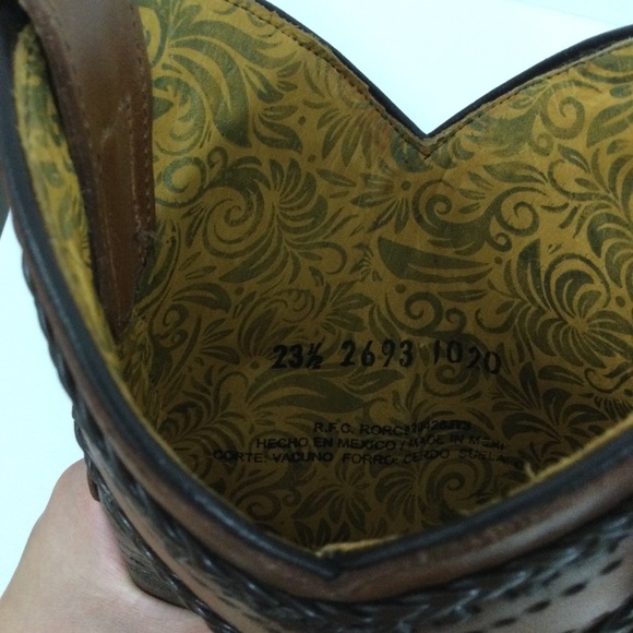 Quincy Cowgirl Cowboy Western Boho Brown Braided Buckle Square Toe Boots - Picture 13 of 15